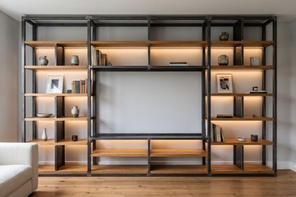 mueble para tv de metal estilo industrial